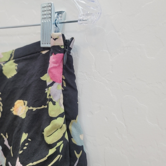 American Living Black Floral Print A-Line Skirt Women's Size 6 - Picture 4 of 11